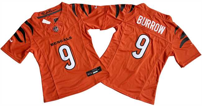 Women%27s Cincinnati Bengals #9 Joe Burrow Orange F.U.S.E. Stitched Vapor Jersey->indianapolis colts->NFL Jersey